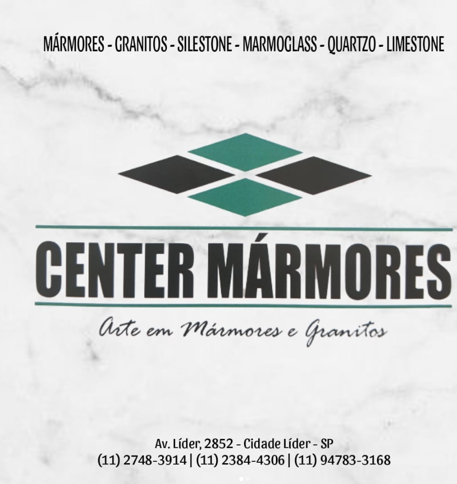 Logotipo oficial Center Mármores — Mármores, Granitos e Silestone